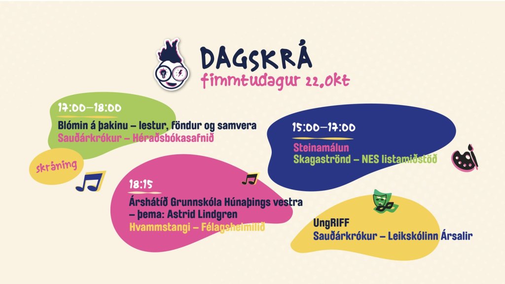 Dagskrá Skúnaskralls fimmtudaginn 22. október 2026