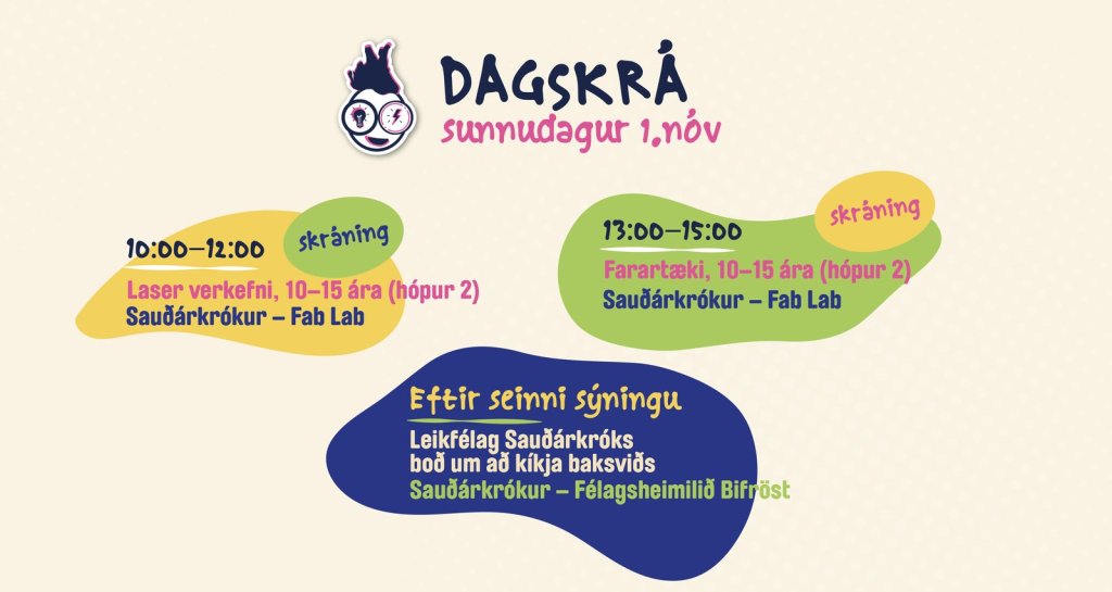Dagskrá Skúnaskralls sunnudaginn 1. nóvember 2026