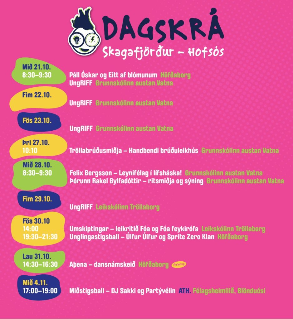 Dagskrá Skúnaskralls 2026 í Skagafirði – Hofsós