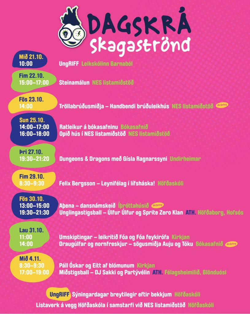 Dagskrá Skúnaskralls 2026 á Skagaströnd