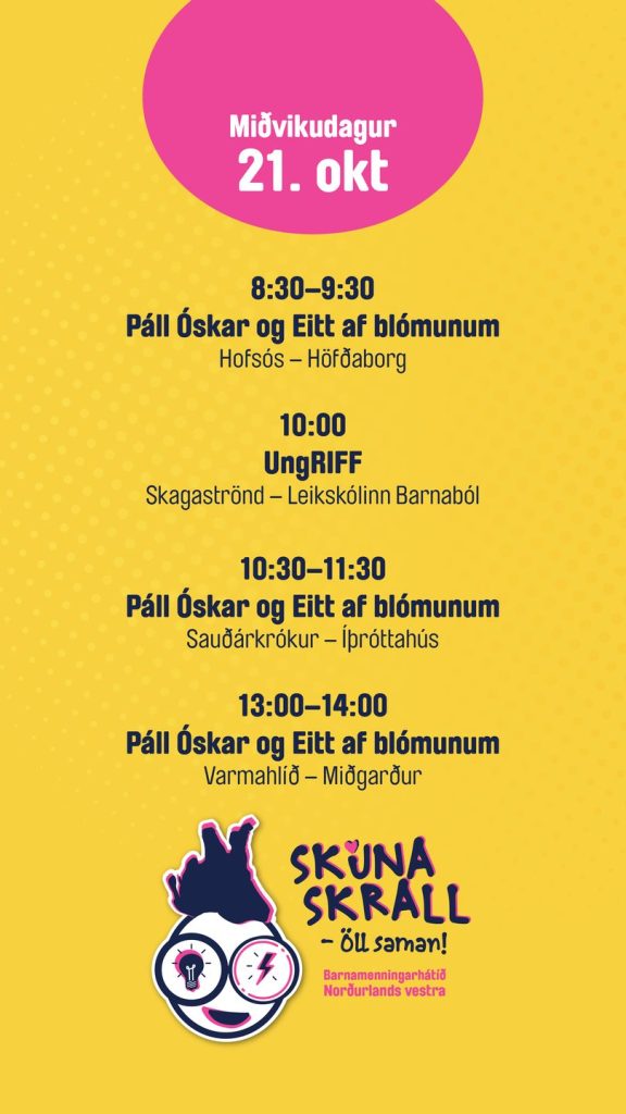 Dagskrá Skúnaskralls miðvikudaginn 21. október (1)