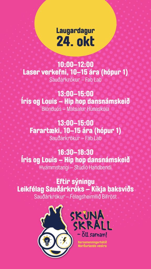 Dagskrá Skúnaskralls laugardaginn 24. október