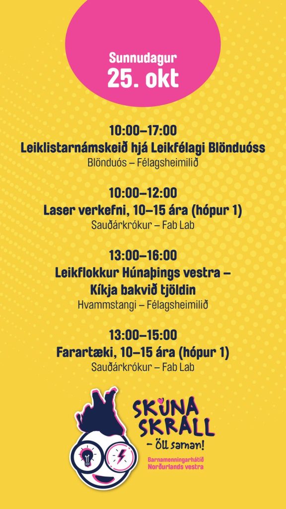 Dagskrá Skúnaskralls sunnudaginn 25. október (1)