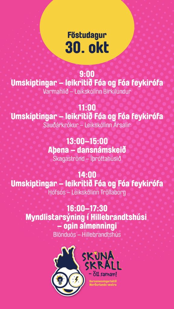 Dagskrá Skúnaskralls föstudaginn 30. október (1)