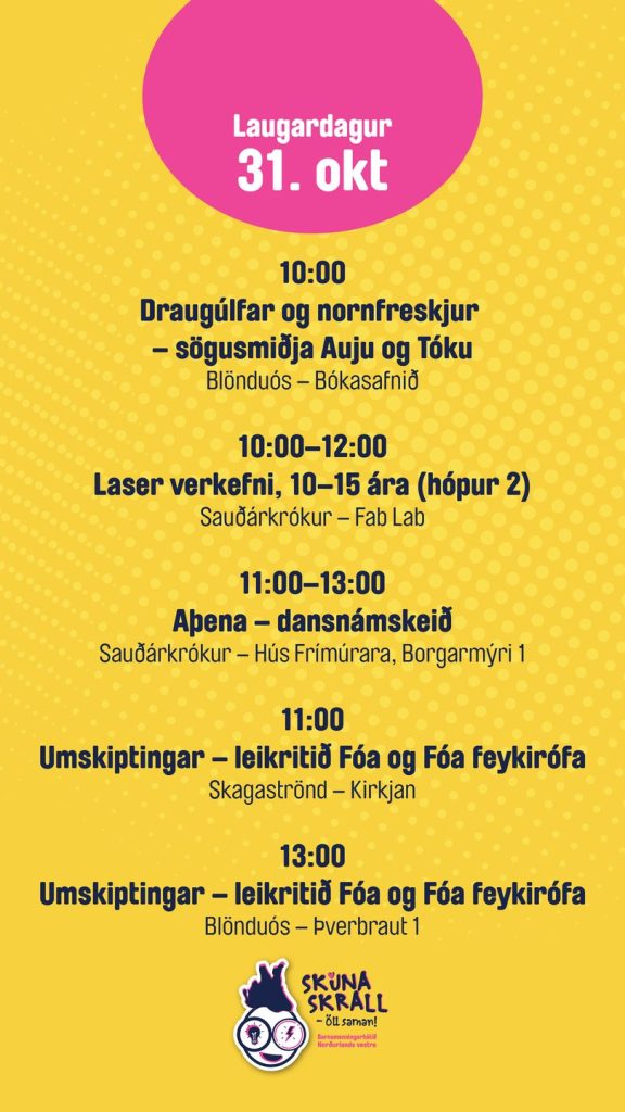 Dagskrá Skúnaskralls laugardaginn 31. október (1)