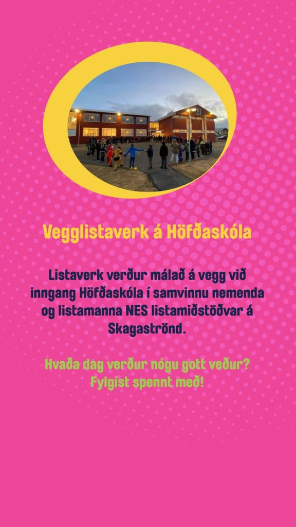 Listaverk á vegg Höfðaskóla